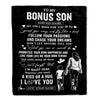 Personalized To My Bonus Son Gifts Blanket From Stepmom My Only Wish For You Stepson Birthday Gifts Graduation Christmas Customized Fleece Throw Blanket | teecentury