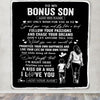 Personalized To My Bonus Son Gifts Blanket From Stepmom My Only Wish For You Stepson Birthday Gifts Graduation Christmas Customized Fleece Throw Blanket | teecentury