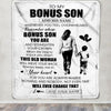 Personalized To My Bonus Son Gifts Blanket From Stepmom Stepdad Whenever Woman Unique Birthday Gifts For Stepson Graduation Christmas Custom Fleece Blanket | teecentury