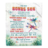 Personalized To My Bonus Son Gifts Blanket From Stepmom Stepdad Whenever You Feel Dragonfly Stepson Birthday Gifts Christmas Customized Fleece Blanket | teecentury