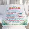 Personalized To My Bonus Son Gifts Blanket From Stepmom Stepdad Whenever You Feel Dragonfly Stepson Birthday Gifts Christmas Customized Fleece Blanket | teecentury