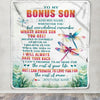 Personalized To My Bonus Son Gifts Blanket From Stepmom Stepdad Whenever You Feel Dragonfly Stepson Birthday Gifts Christmas Customized Fleece Blanket | teecentury