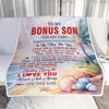 Personalized To My Bonus Son Gifts Blanket From Stepmom Wherever Your Journey In Life Beach Stepson Birthday Gifts Graduation Customized Fleece Throw Blanket | teecentury