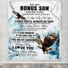 Personalized To My Bonus Son Gifts Blanket From Stepmom Wherever Your Journey In Life Eagle Stepson Birthday Gifts Graduation Customized Fleece Throw Blanket | teecentury