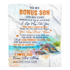 Personalized To My Bonus Son Gifts Blanket From Stepmom Wherever Your Journey In Life Turtle Stepson Birthday Gifts Graduation Customized Fleece Throw Blanket | teecentury