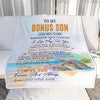 Personalized To My Bonus Son Gifts Blanket From Stepmom Wherever Your Journey In Life Turtle Stepson Birthday Gifts Graduation Customized Fleece Throw Blanket | teecentury
