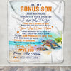 Personalized To My Bonus Son Gifts Blanket From Stepmom Wherever Your Journey In Life Turtle Stepson Birthday Gifts Graduation Customized Fleece Throw Blanket | teecentury