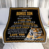 Personalized To My Bonus Son Gifts Blanket From Stepmother Stepdad This Old Tiger Love You Stepson Birthday Gifts Graduation Christmas Custom Fleece Blanket | teecentury