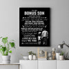Personalized To My Bonus Son Gifts Canvas From Stepdad My Only Wish For You Stepson Birthday Gifts Graduation Christmas Custom Wall Art Print Framed Canvas | teecentury