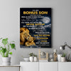 Personalized To My Bonus Son Gifts Canvas From Stepdad Stepmother Lion Never Give Up Stepson Birthday Gifts Graduation Christmas Custom Wall Art Print Framed Canvas | teecentury