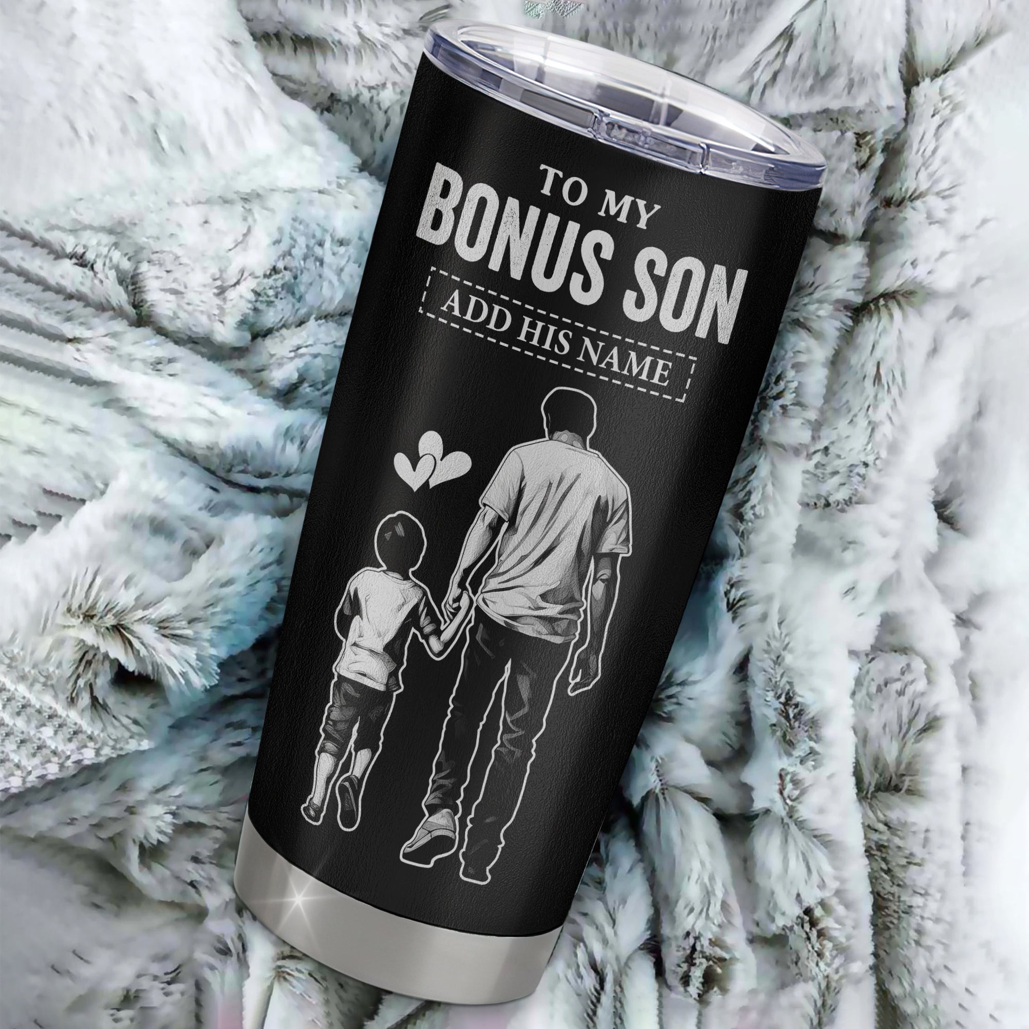 Personalized To My Bonus Son Gifts From Stepdad Tumbler Never Forget How Much I Love You Stepson Birthday Graduation Christmas Gift Custom Stainless Steel Travel Mug | teecentury