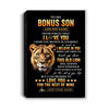 Personalized To My Bonus Son Gifts From Stepmom Canvas Old Lion Love You Stepson Birthday Gifts Graduation Christmas Custom Wall Art Print Framed Canvas | teecentury