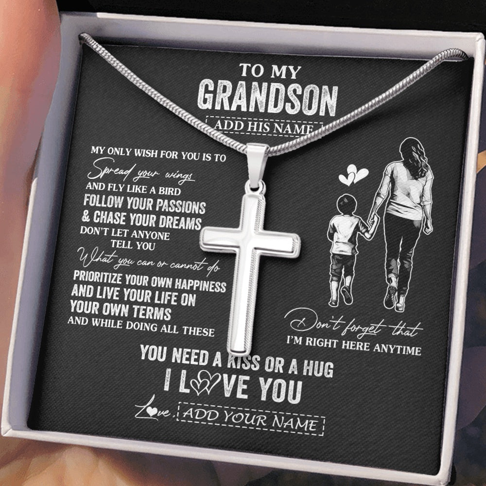 Stainless Cross Necklace Stainless Steel | 2 | Personalized To My Bonus Son Gifts Necklace From Stepmom My Only Wish For You Stepson Birthday Gifts Graduation Christmas Customized Gift Box Message Card | teecentury.myshopify