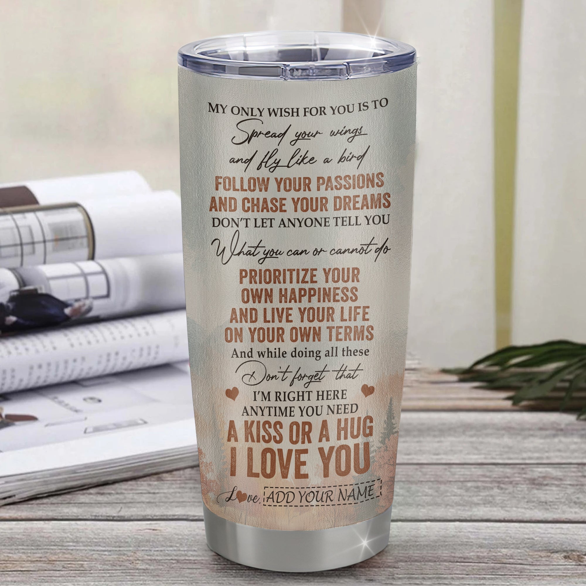 Personalized To My Bonus Son Gifts Tumbler From Stepmom Stepdad Bear My Only Wish For You Stepson Birthday Gifts Graduation Christmas Custom Stainless Steel Travel Mug | teecentury