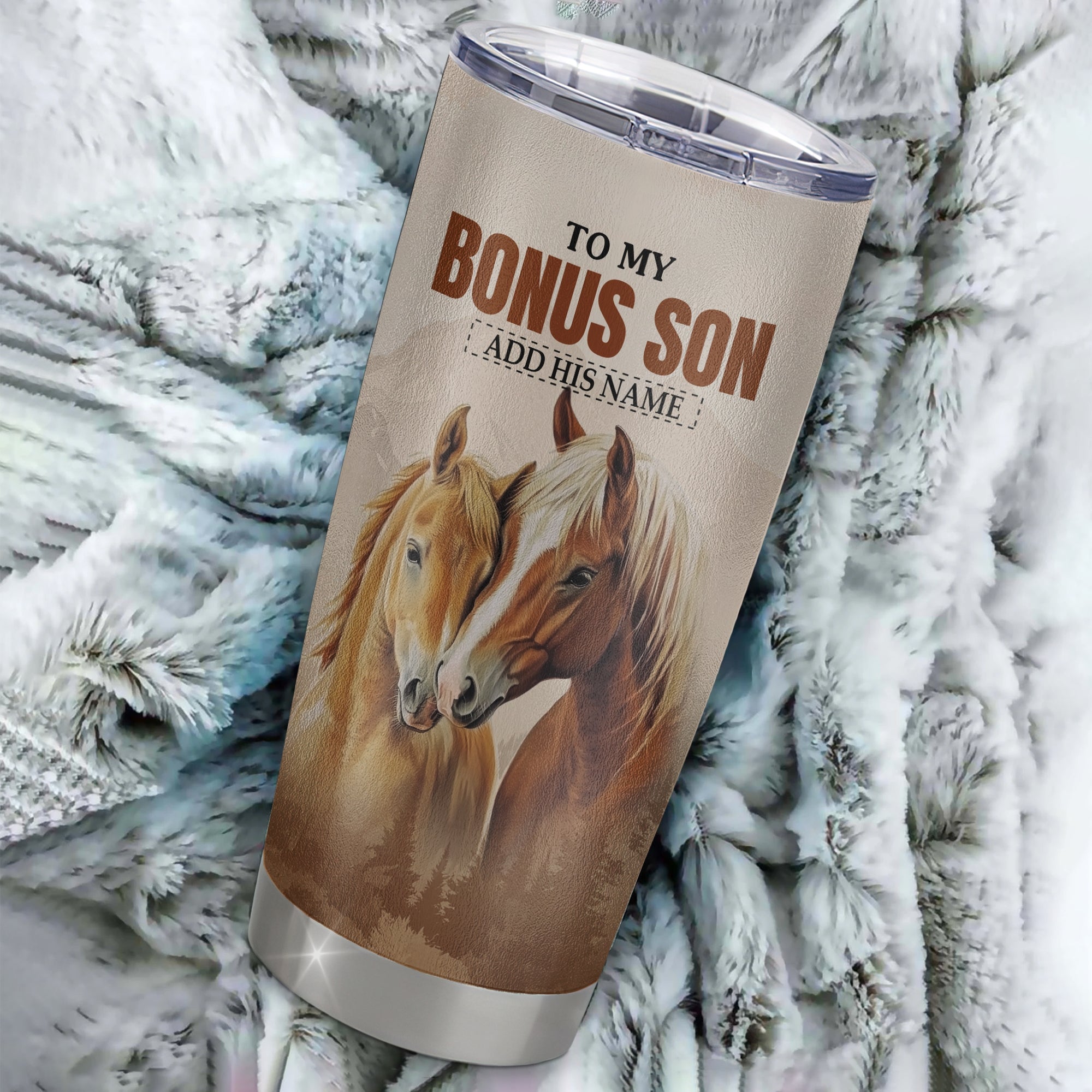 Personalized To My Bonus Son Gifts Tumbler From Stepmom Stepdad Horse My Only Wish For You Stepson Birthday Gifts Graduation Christmas Custom Stainless Steel Mug | teecentury
