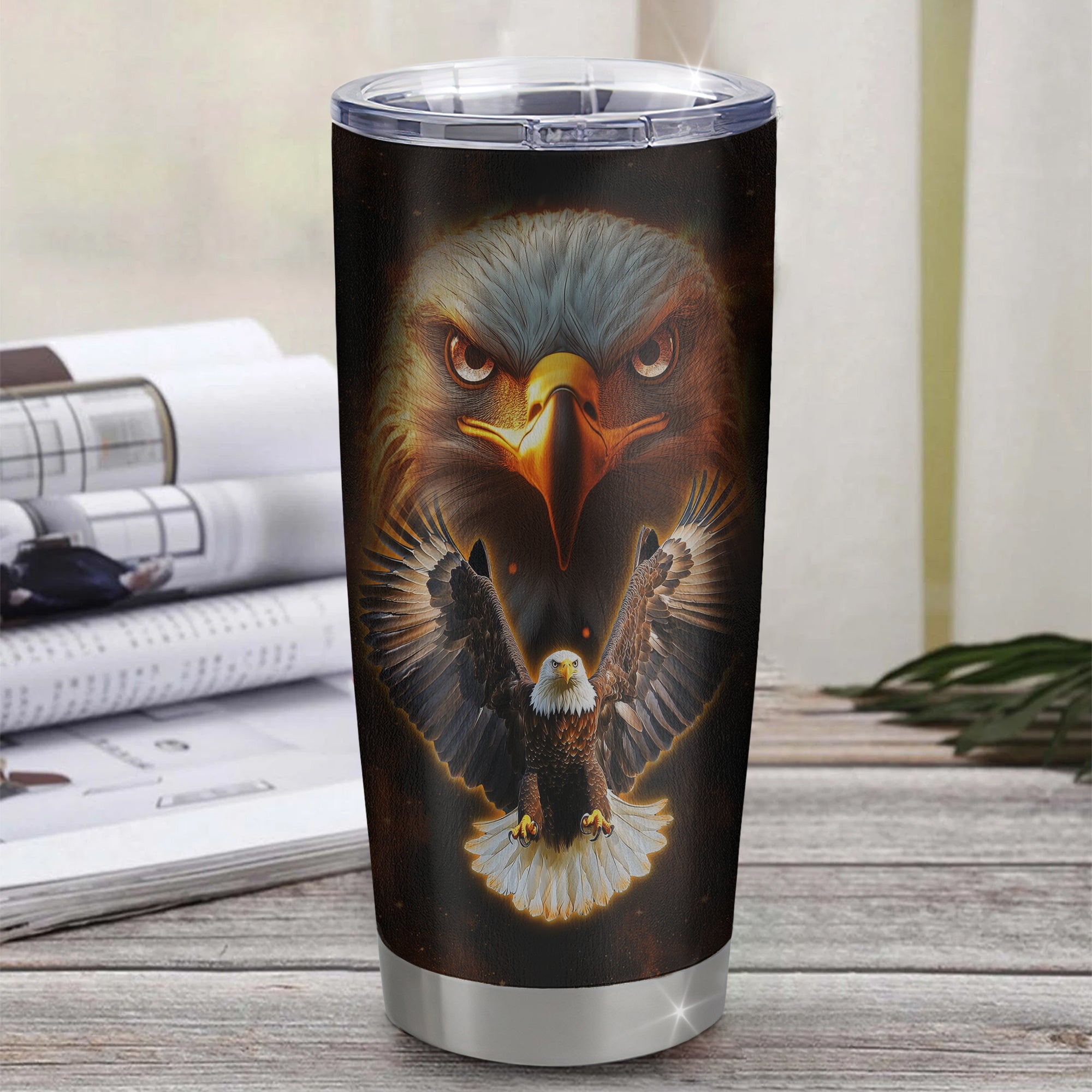 Personalized To My Bonus Son Gifts Tumbler From Stepmom Stepdad I Wish You The Strength Eagle Stepson Birthday Gifts Christmas Graduation Custom Stainless Steel Mug | teecentury