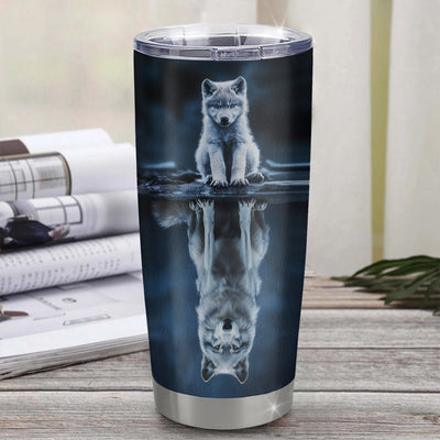 Personalized To My Bonus Son Gifts Tumbler From Stepmom Stepdad I Wish You The Strength Wolf Stepson Birthday Gifts Christmas Graduation Custom Stainless Steel Mug | teecentury
