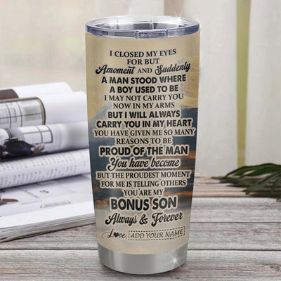 Personalized To My Bonus Son Gifts Tumbler Tiger From Stepmother Stepdad You Are My Stepson Birthday Gifts Graduation Christmas Custom Stainless Steel Travel Mug Shirt & Hoodie | teecentury