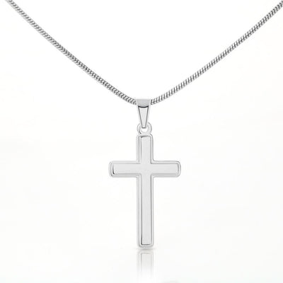 Stainless Cross Necklace Stainless Steel | 3 | Personalized To My Bonus Son I Love You Forever Necklace From Stepdad Stepmom Bear Stepson Birthday Graduation Christmas Customized Gift Box Message Card | teecentury
