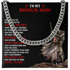 Cuban Link Chain Necklace Stainless Steel | 1 | Personalized To My Bonus Son Knight Templar Necklace From Stepdad Stepmom You Will Never Lose Stepson Birthday Gifts Christmas Customized Gift Box Message Card | teecentury