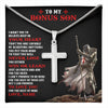 Stainless Cross Necklace Stainless Steel | 1 | Personalized To My Bonus Son Knight Templar Necklace From Stepdad Stepmom You Will Never Lose Stepson Birthday Gifts Christmas Customized Gift Box Message Card | teecentury