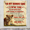Personalized To My Bonus Son Lion Blanket From Stepmom Never Forget How Much I Love You Stepson Birthday Graduation Christmas Customized Bed Fleece Blanket | teecentury