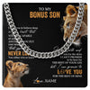 Cuban Link Chain Necklace Stainless Steel | 1 | Personalized To My Bonus Son Necklace From Stepmother Stepmom You Will Never Lose Lion Stepson Birthday Gifts Graduation Christmas Gift Box Message Card | teecentury