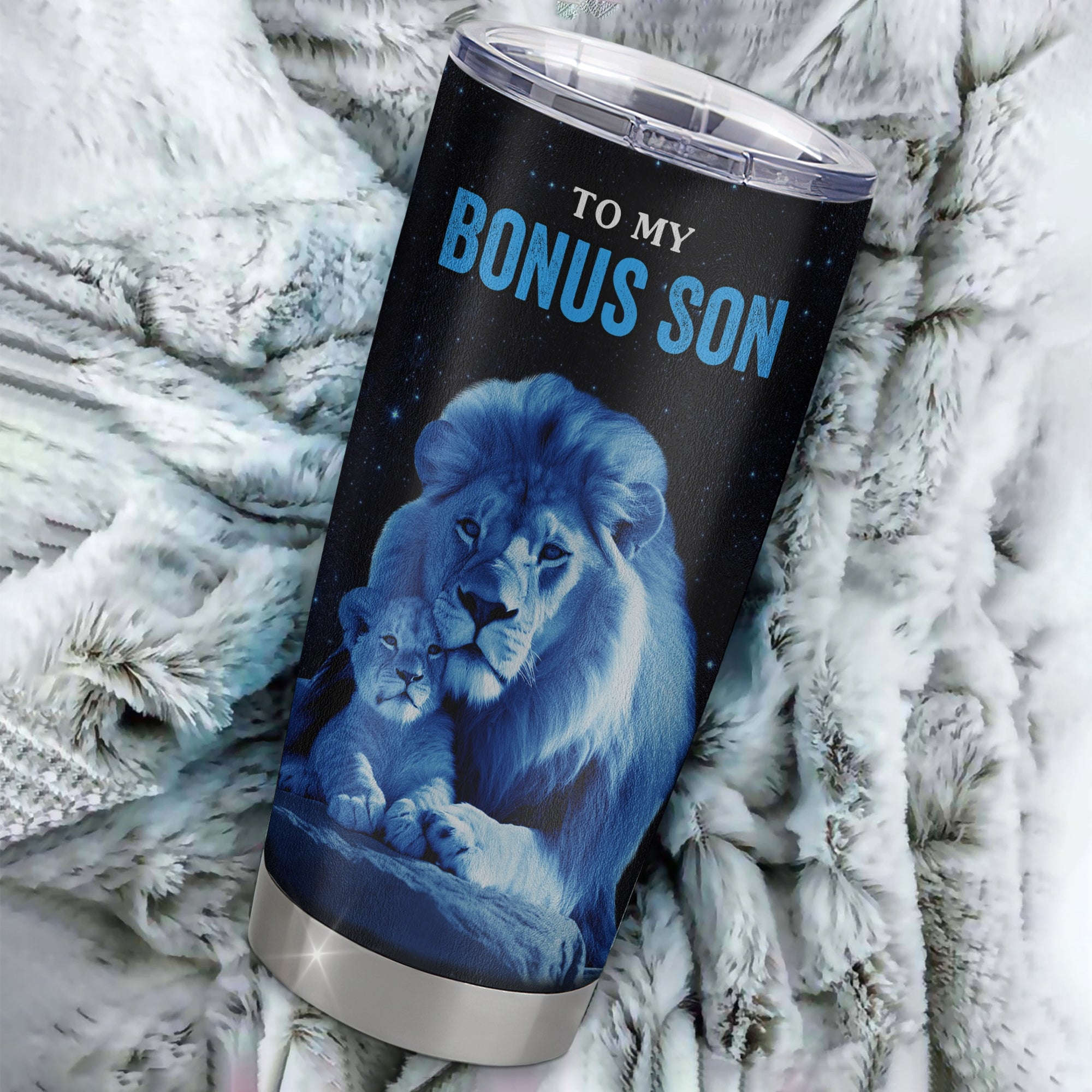Personalized To My Bonus Son Tumbler From Stepfather Stainless Steel Cup I Love You This Old Lion Stepson Birthday Graduation Christmas Travel Mug | teecentury