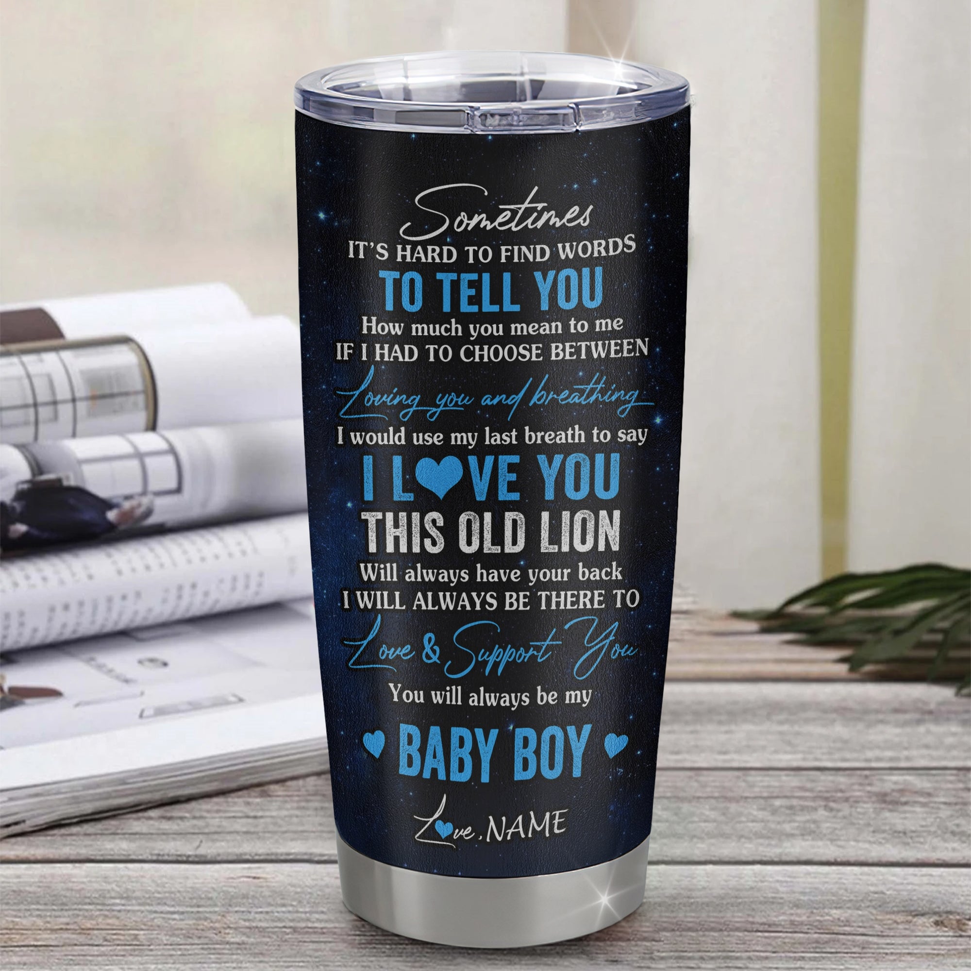 Personalized To My Bonus Son Tumbler From Stepfather Stainless Steel Cup I Love You This Old Lion Stepson Birthday Graduation Christmas Travel Mug | teecentury