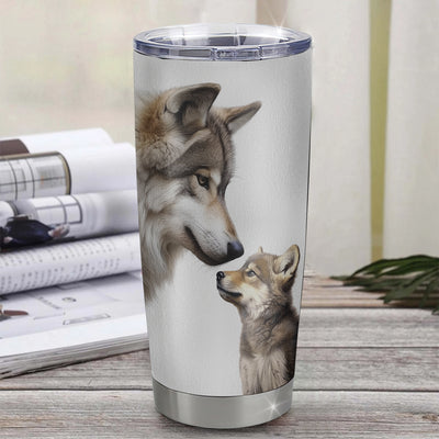 Personalized To My Bonus Son Tumbler From Stepmother Stepdad Stainless Steel Cup This Old Wolf Love You Stepson Birthday Graduation Christmas Travel Mug | teecentury