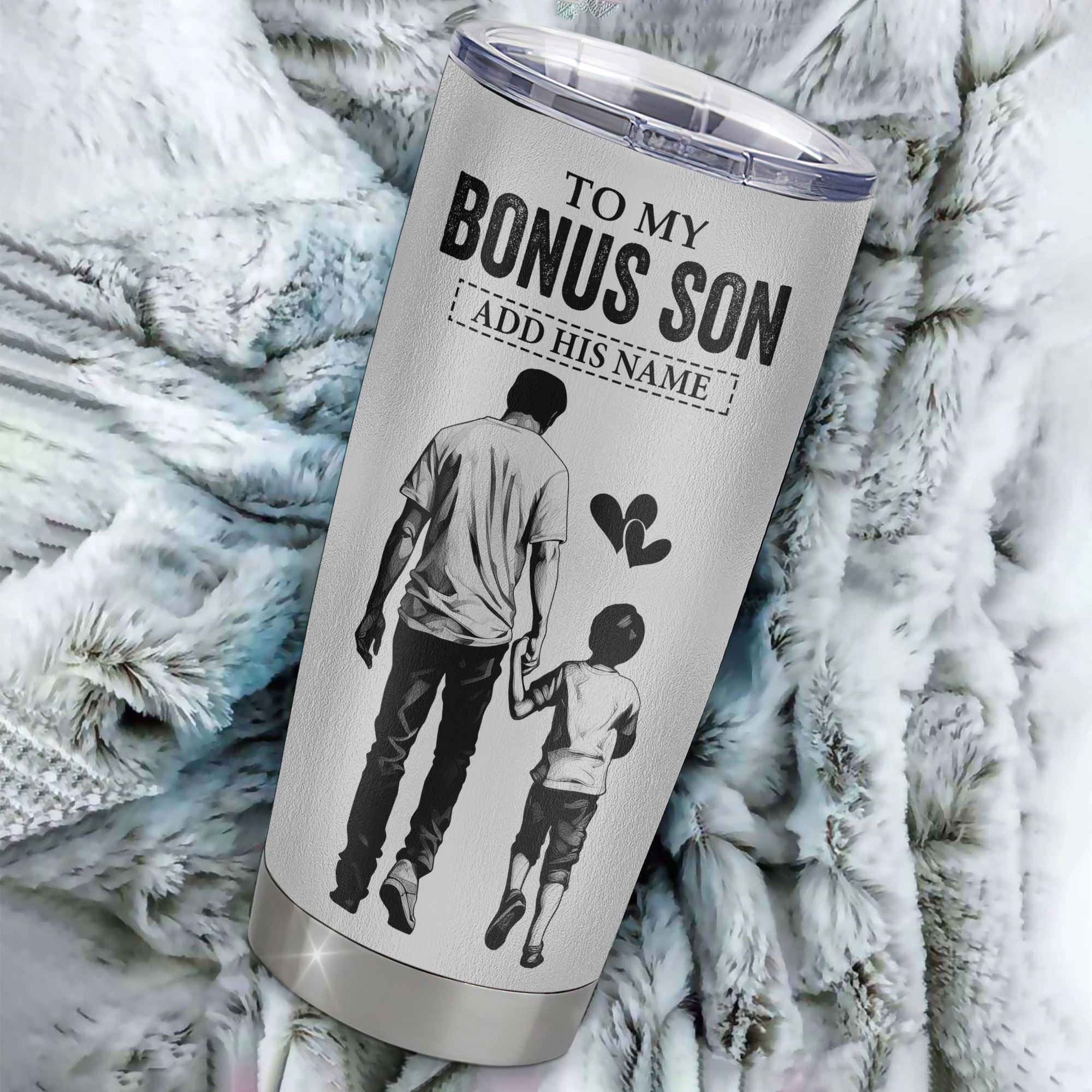 Personalized To My Bonus Son Tumbler You Will Never Lose From Bonus Dad Stepfather Stepson Birthday Gifts Graduation Christmas Custom Stainless Steel Cup Travel Mug | teecentury