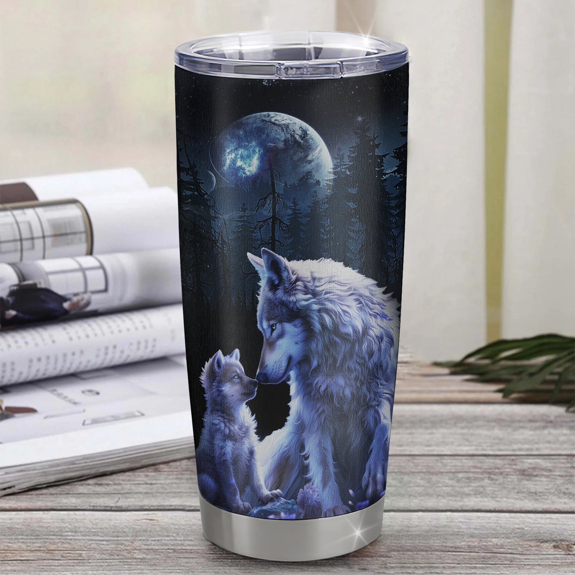 Personalized To My Bonus Son Wolf Tumbler From Step Mom Stainless Steel Cup Always Remember Stepson Birthday Graduation Christmas Travel Mug | teecentury