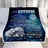 Personalized To My Boyfriend Blanket From Girlfriend I Want You Wolf Boyfriend Birthday Gifts Anniversary Valentines Day Christmas Customized Fleece Blanket | teecentury