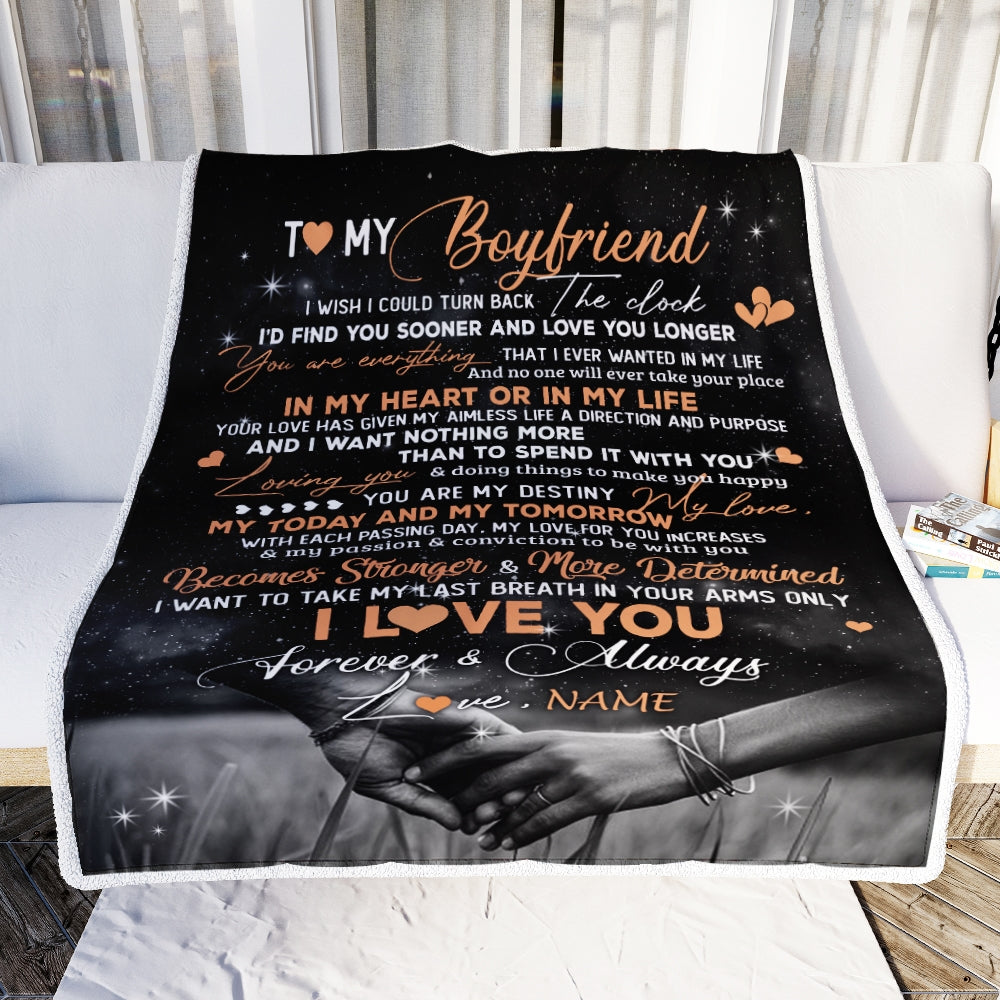 Personalized To My Boyfriend Blanket From Girlfriend I'd Find You Sooner Love You Longer Boyfriend Anniversary Valentines Day Christmas Fleece Throw Blanket Blanket | Teecentury.com