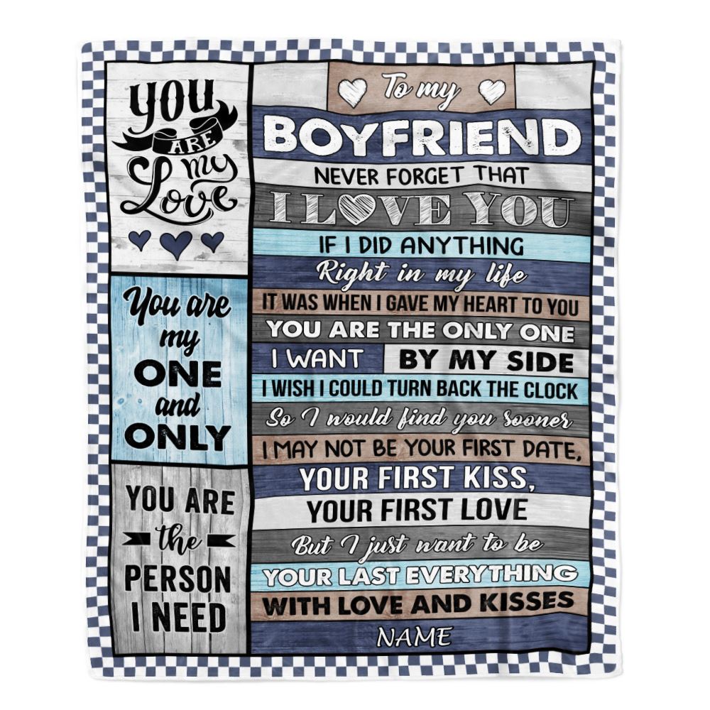Personalized To My Boyfriend Blanket From Girlfriend Wood You Are My Love Him Birthday Anniversary Valentines Christmas Customized Gift Fleece Blanket | teecentury