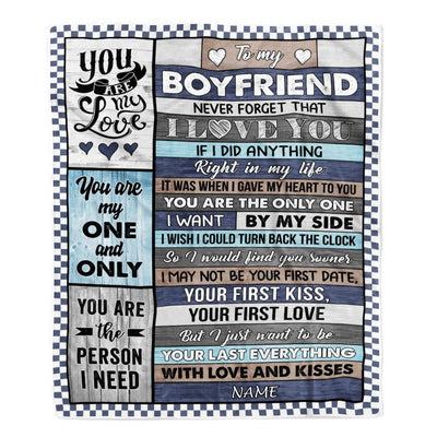 Personalized To My Boyfriend Blanket From Girlfriend Wood You Are My Love Him Birthday Anniversary Valentines Christmas Customized Gift Fleece Blanket | teecentury