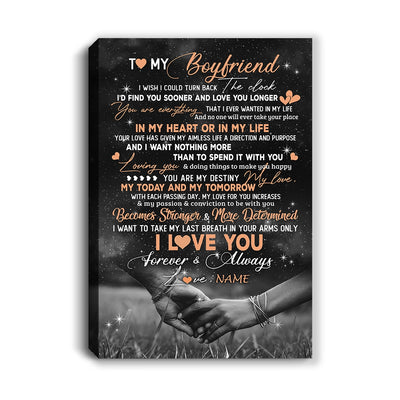 Personalized To My Boyfriend Canvas From Girlfriend Love You Longer Boyfriend Birthday Gift Anniversary Valentines Day Christmas Custom Wall Art Print Framed Canvas | teecentury