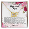Interlocking Hearts Necklace 18K Yellow Gold Finish | Personalized To My Boyfriend's Mom Necklace Flower Forever Be Grateful Boyfriend's Mom Birthday Mother's Day Pendant Jewelry Customized Gift Box Message Card | teecentury