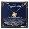 Love Knot Necklace 18K Yellow Gold Finish | 1 | Personalized To My Boyfriend's Mom Necklace From Daugter Grateful Gifts For Boyfriends Mom Jewelry Birthday Wedding Christmas Customized Gift Box Message Card | teecentury