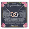 Interlocking Hearts Necklace Stainless Steel & Rose Gold Finish | 1 | Personalized To My Boyfriend's Mom Necklace Gifts Thank You Welcoming Me Mother In Law Mother Of The Groom Birthday Wedding Customized Gift Box Message Card | teecentury