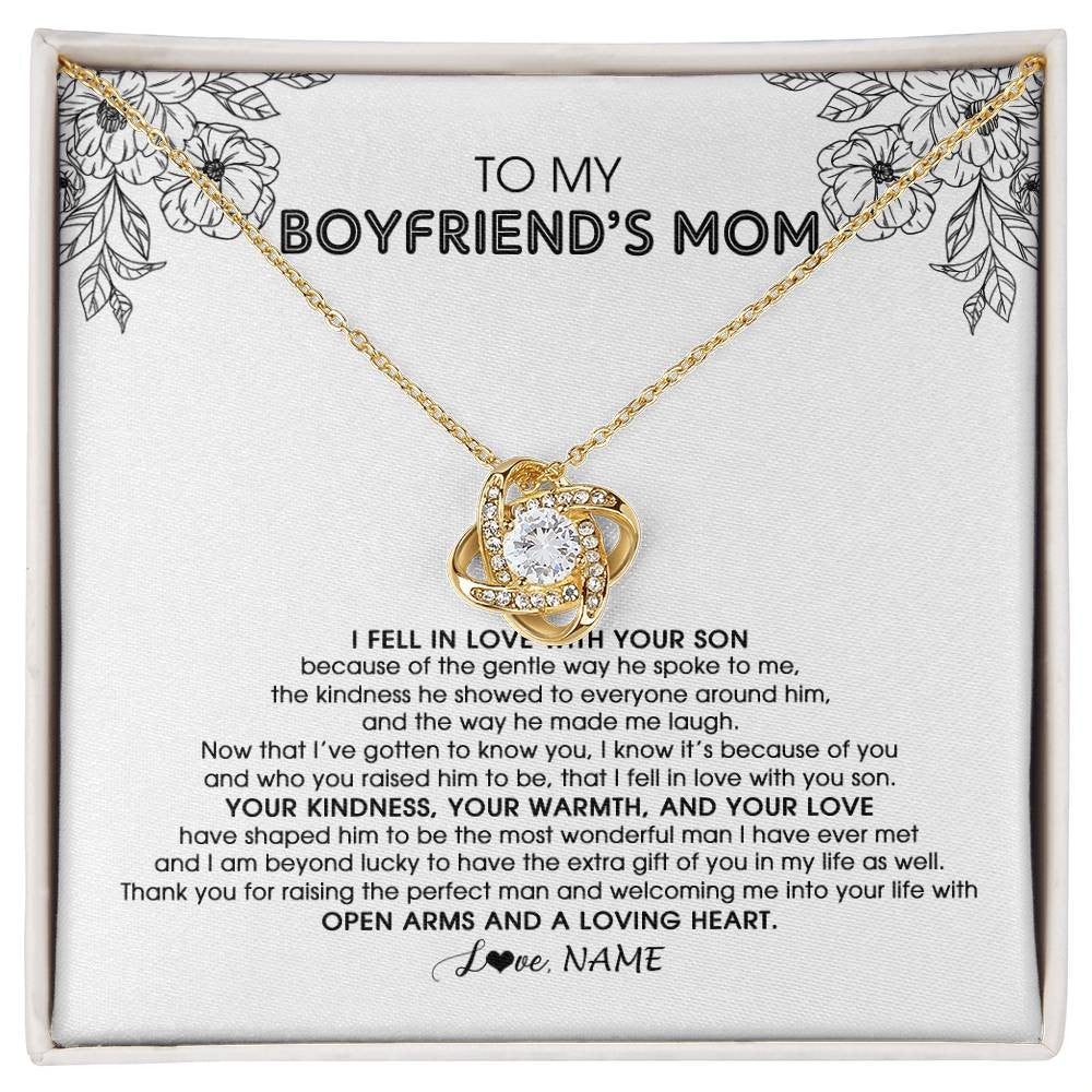 Personalized To My Boyfriend s Mom Necklace I Fell In Love With Your Son Boyfriends Mom Mother s Day Birthday Pendant Jewelry Customized Gift Box Message Card Teecentury