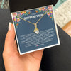 Alluring Beauty Necklace 18K Yellow Gold Finish | Personalized To My Boyfriend's Mom Necklace I am Grateful For You And Your Son Boyfriend's Mom Mother's Day Birthday Jewelry Customized Gift Box Message Card | teecentury