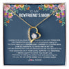 Forever Love Necklace 18K Yellow Gold Finish | Personalized To My Boyfriend's Mom Necklace I am Grateful For You And Your Son Boyfriend's Mom Mother's Day Birthday Jewelry Customized Gift Box Message Card | teecentury