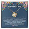 Love Knot Necklace 18K Yellow Gold Finish | Personalized To My Boyfriend's Mom Necklace I am Grateful For You And Your Son Boyfriend's Mom Mother's Day Birthday Jewelry Customized Gift Box Message Card | teecentury