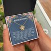 Love Knot Necklace 18K Yellow Gold Finish | Personalized To My Boyfriend's Mom Necklace I am Grateful For You And Your Son Boyfriend's Mom Mother's Day Birthday Jewelry Customized Gift Box Message Card | teecentury