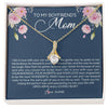 Alluring Beauty Necklace 18K Yellow Gold Finish | Personalized To My Boyfriend's Mom Necklace Thank You For Raising The Perfect Man Boyfriend's Mom Mother's Day Pendant Jewelry Customized Gift Box Message Card | teecentury