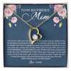 Forever Love Necklace 18K Yellow Gold Finish | Personalized To My Boyfriend's Mom Necklace Thank You For Raising The Perfect Man Boyfriend's Mom Mother's Day Pendant Jewelry Customized Gift Box Message Card | teecentury