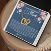 Interlocking Hearts Necklace 18K Yellow Gold Finish | Personalized To My Boyfriend's Mom Necklace Thank You For Raising The Perfect Man Boyfriend's Mom Mother's Day Pendant Jewelry Customized Gift Box Message Card | teecentury