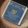 Interlocking Hearts Necklace 18K Yellow Gold Finish | Personalized To My Boyfriend's Mom Necklace Thank You For Raising Wonderful Son Boyfriend's Mom Mother's Day Pendant Jewelry Customized Gift Box Message Card | teecentury