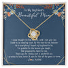 Love Knot Necklace 18K Yellow Gold Finish | Personalized To My Boyfriend's Mom Necklace Thank You For Raising Wonderful Son Boyfriend's Mom Mother's Day Pendant Jewelry Customized Gift Box Message Card | teecentury